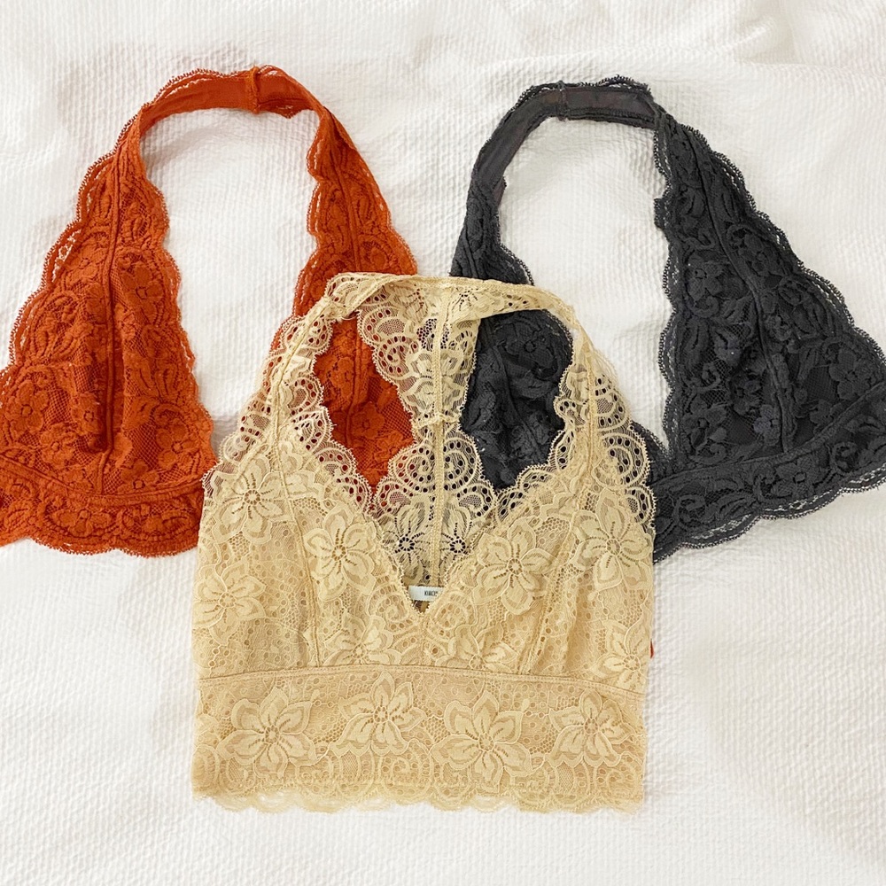 Free People Lace Bras (Nude/Graphite/Burnt Orange)